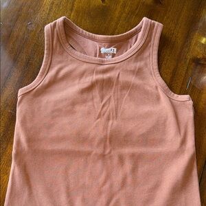 Express Rust Ribbed Tank Top